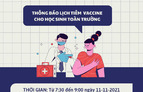 Thông báo lịch tiêm Vaccine cho học sinh toàn trường
