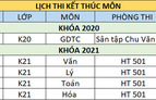 Lịch thi kết thúc môn dành cho học sinh khóa 2020, khóa 2021