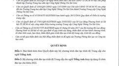 Kế hoạch đào tạo khóa học 2022 - 2024 Ngành Tiếng Anh